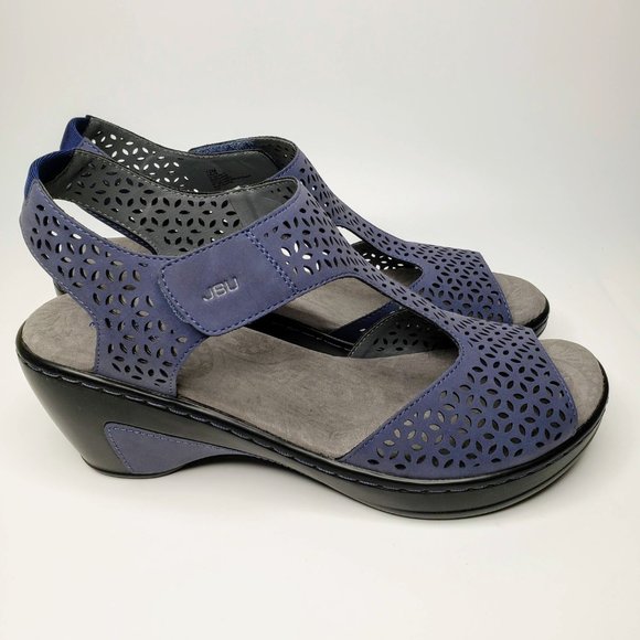 JBU by Jambu Chloe Perforated Sandals Navy 12 New - Picture 2 of 12